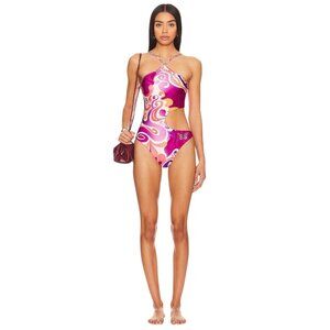 Agua Bendita Maryan One Piece in 70s Multi Medium New Reversible Swimsuit